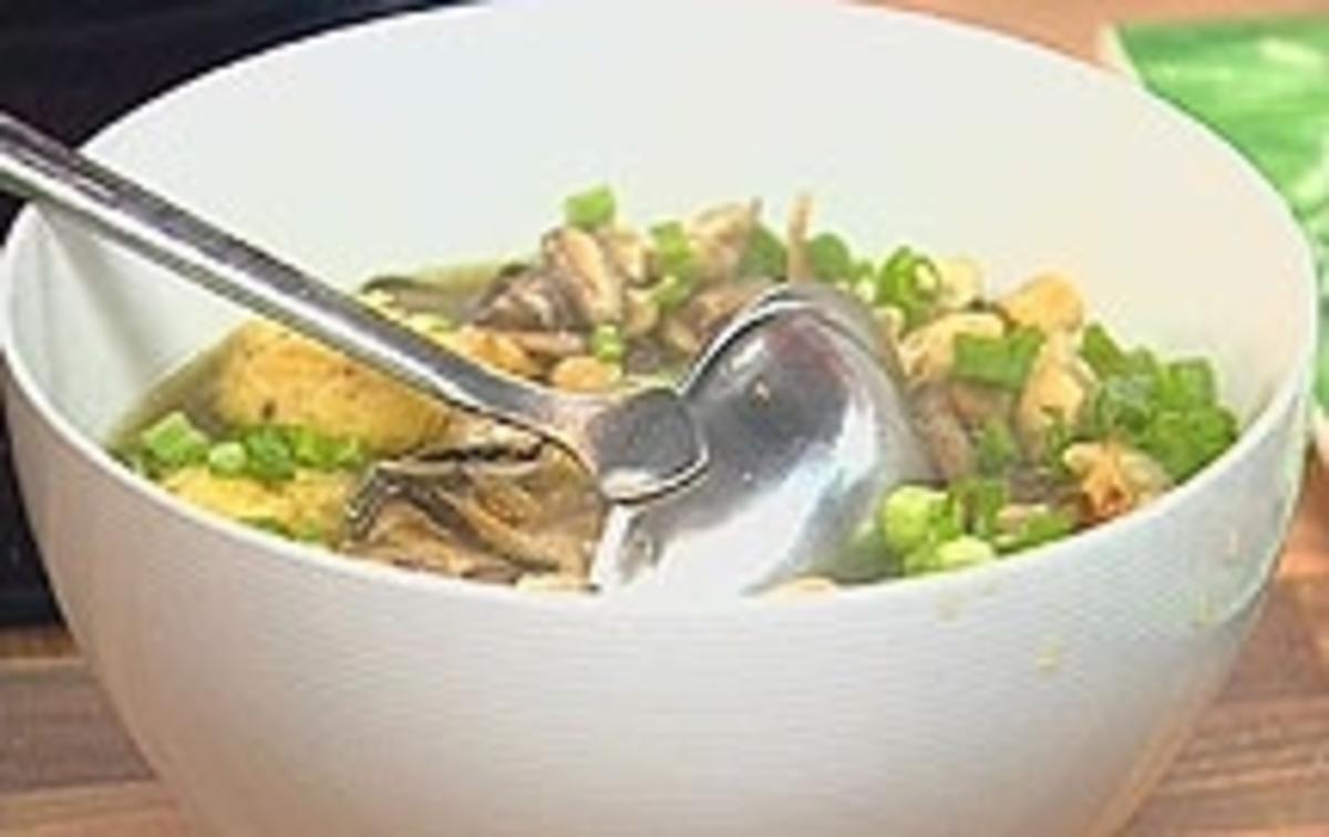 Pilzsuppe mit Polenta Gnocchi - Rezept