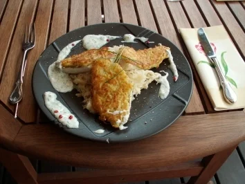 Rezept: Fisch ~ Zanderfilet im Reibekuchenmantel Fisch ~ Zanderfilet im Reibekuchenmantel - Rezept
