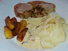 Gefülltes Schweinefilet in Basilikumsauce - Rezept