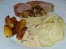 Gefülltes Schweinefilet in Basilikumsauce - Rezept