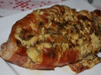 Gefülltes Schweinefilet in Basilikumsauce - Rezept