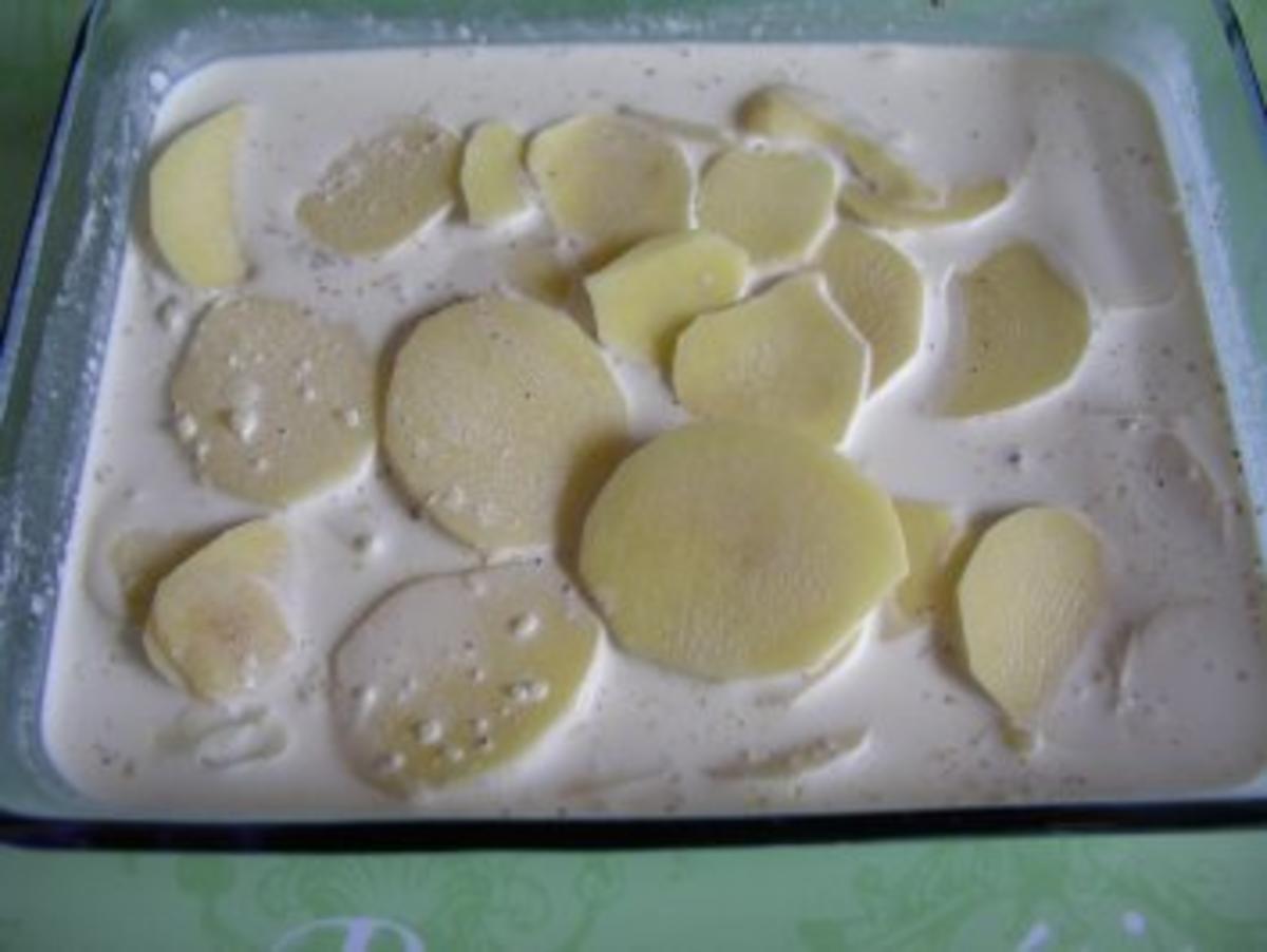 Kartoffelgratin mit Speck und Zwiebeln - Rezept