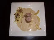 Schweinelende in Calvados an Walnussbandnudeln - Rezept