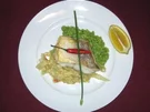 Zanderfilet auf Chili-Fenchel-Gemüse mit Rucola-Risotto - Rezept