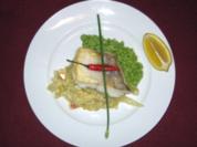 Zanderfilet auf Chili-Fenchel-Gemüse mit Rucola-Risotto - Rezept