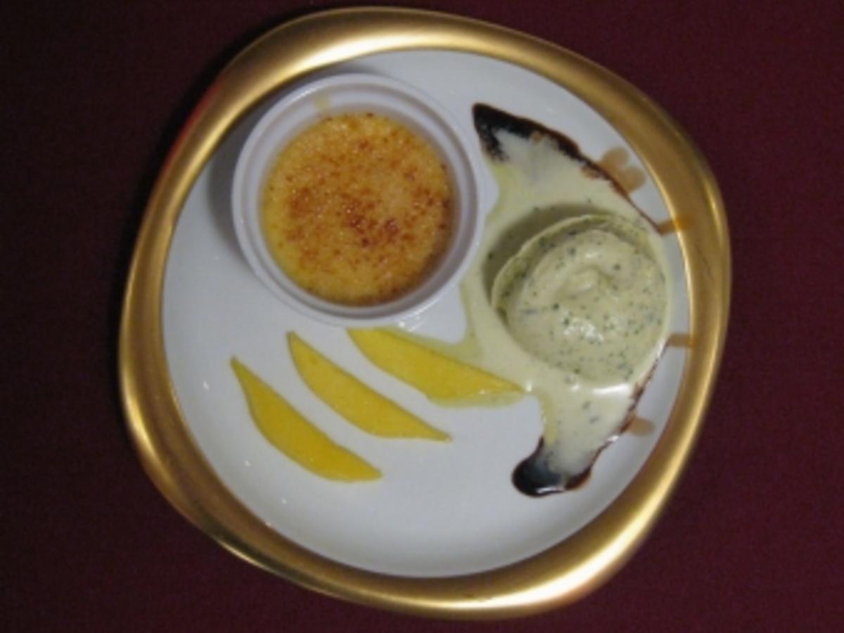 Mango Creme Brulee mit Balsamico Pistazieneis - von Das perfekte Dinner