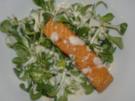 Feldsalat im rheinischem Kartoffeldressing und  Stremellachs - Rezept