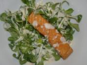 Feldsalat im rheinischem Kartoffeldressing und  Stremellachs - Rezept