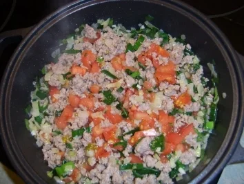 Gefüllte Paprika mit Hack und Sauerkraut - Rezept