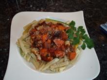 Spaghetti mit Auberginen-Bolognese - Rezept