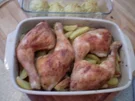 Hähnchenschenkel mit Kartoffeln - Rezept