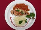 Hähnchenfilet mit Roqueforthaube und Zitronenreis - Rezept