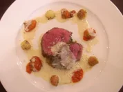 Jungbullenfilet in Honig- Pfeffer-Wodka-Marinade mit Bratlingen - Rezept