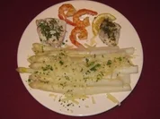 Spargel mit Parmesan und einer Fischvariation - Rezept