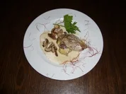 Fasanenbrust in Pfeffercreme dazu Kartoffelpüreetaler und Steinpilze - Rezept