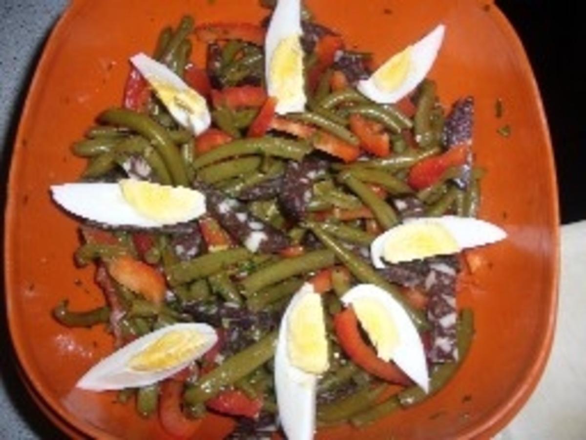Salat für das Abendessen: Wurstsalat mit grünen Bohnen - Rezept - Bild Nr. 2