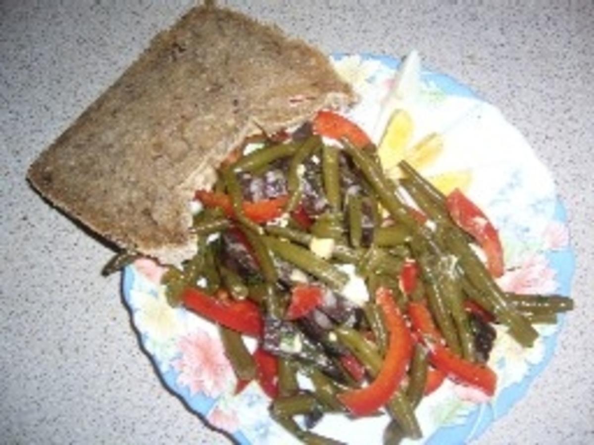 Salat für das Abendessen: Wurstsalat mit grünen Bohnen - Rezept - Bild Nr. 3
