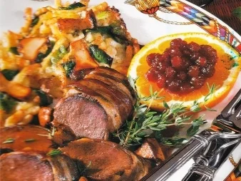 Pfifferling Taler mit Hasenfilet - Rezept