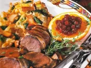 Pfifferling Taler mit Hasenfilet - Rezept