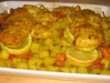 Hähnchenbrust aus dem Ofen mit Zitronenkartoffeln "Bombay" - Rezept