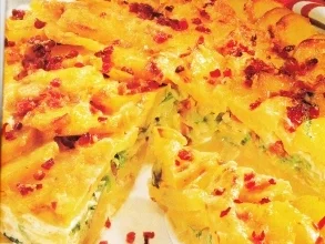 Kartoffel Wirsing Torte mit Schinken - Rezept