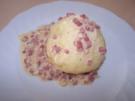Gefüllte Klöße mit Speckrahmsauce - Rezept