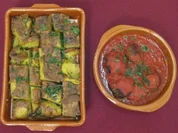 Albondigas en salsa de tomate al Jerez y tortilla espanola - Rezept