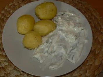 Sahnehering mit Pellkartoffel - Rezept
