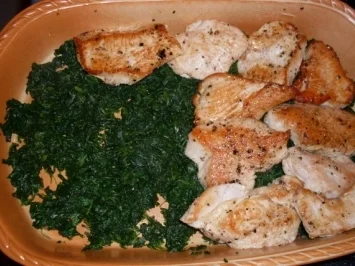 Puterschnitzel auf Spinatbett - Rezept