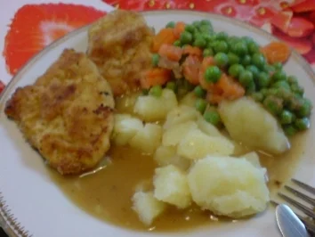 Schnitzel mit Mischgemüse und Salzkartoffeln - Rezept