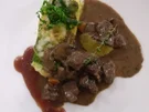 Rezept: Hirschragout an Polenta-Wirsingauflauf Hirschragout an Polenta-Wirsingauflauf - Rezept