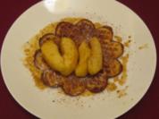 Kürbiswaffeln mit glasierten Apfelspalten - Rezept