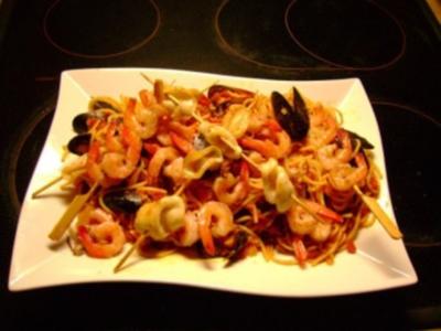 Meeresfrüchte: Spaghetti mit Meeresfrüchte - Rezept