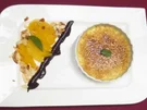 Creme Brulee mit flambierten Orangenfilets und gerösteten Mandeln - Rezept
