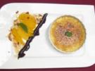 Creme Brulee mit flambierten Orangenfilets und gerösteten Mandeln - Rezept