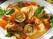 Putenröllchen mit Mozzarella - Rezept