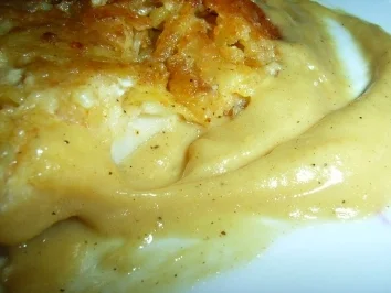 Seelachsfilet beim Sonnebaden im Senfmeer - Rezept