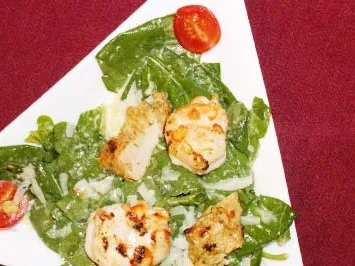 Caesar Salad mit Putenstreifen und Riesengarnelen - Rezept