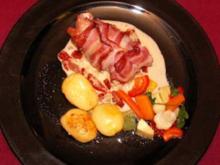 Gefülltes Schweinefilet im Speckmantel mit Ofengemüse - Rezept - Bild Nr. 9