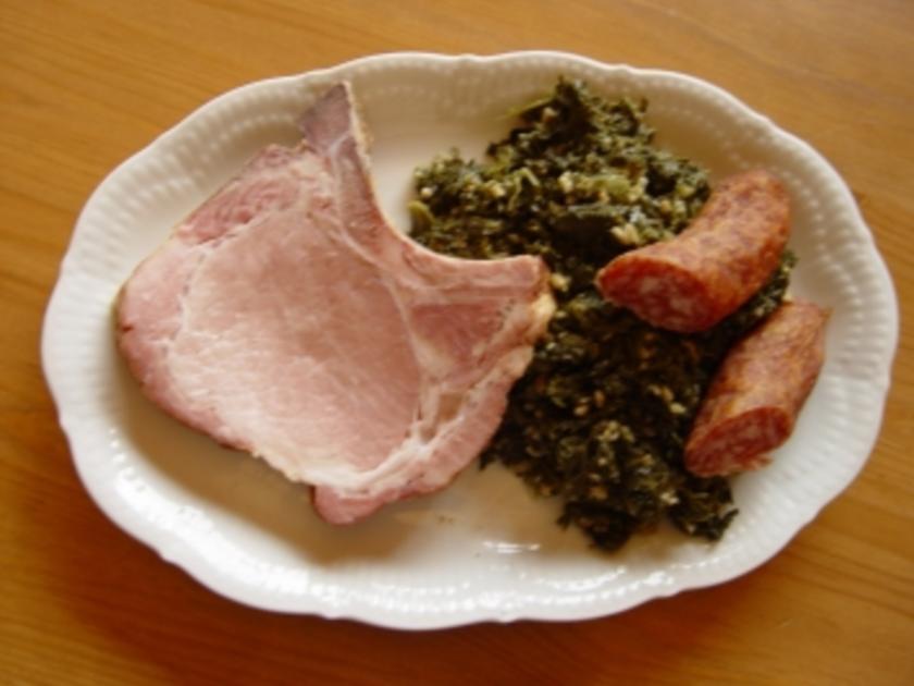 Gemüse - Gerichte ! Grünkohl mit Kasseler und Kohlwurst - Rezept ...