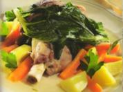 Lammhaxe auf Gemüse - Rezept