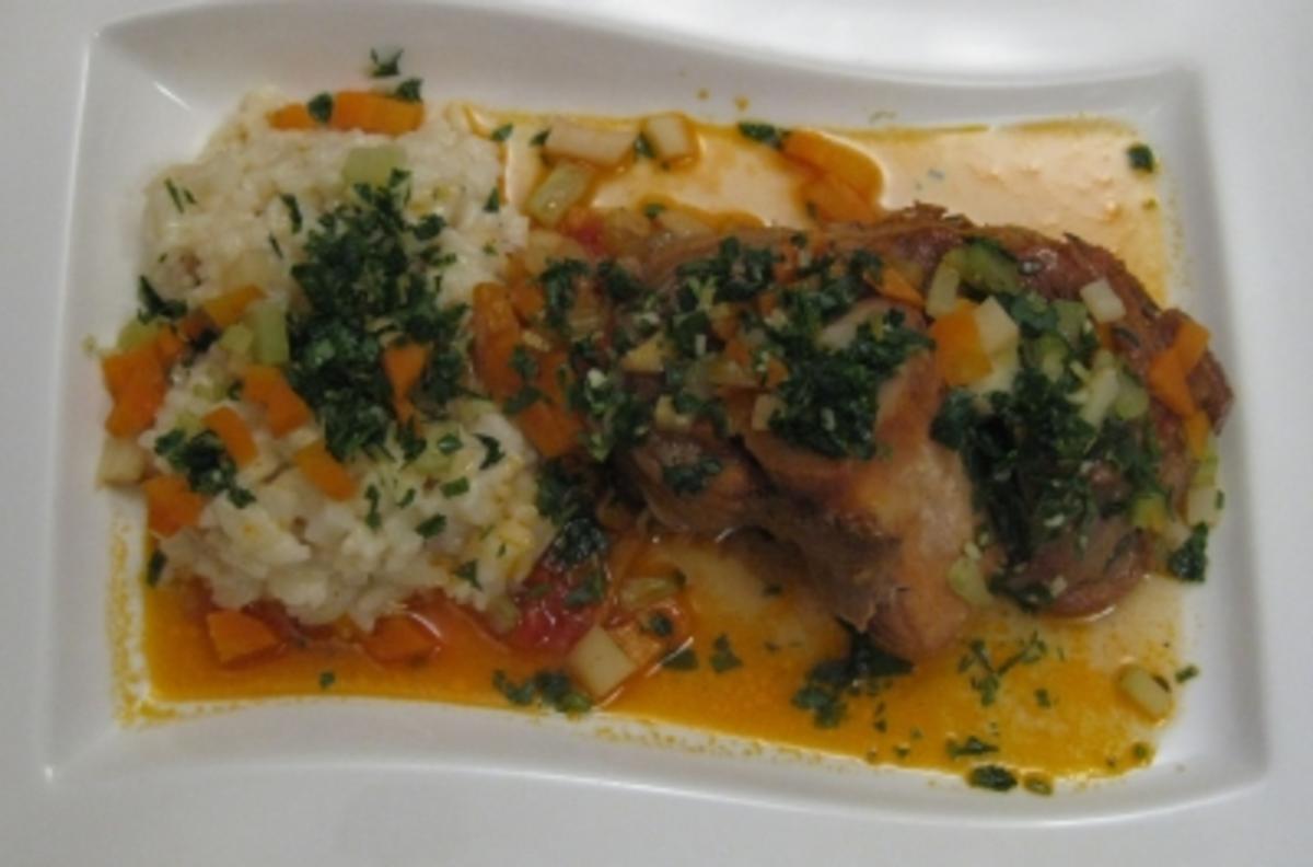 Ossobuco mit Risotto alla Milanese und Gremolata Rezept kochbar.de