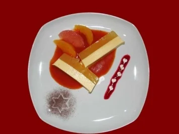 Rezept: Orangen Panna Cotta mit Passionsfruchtspiegel Orangen Panna Cotta mit Passionsfruchtspiegel - Rezept