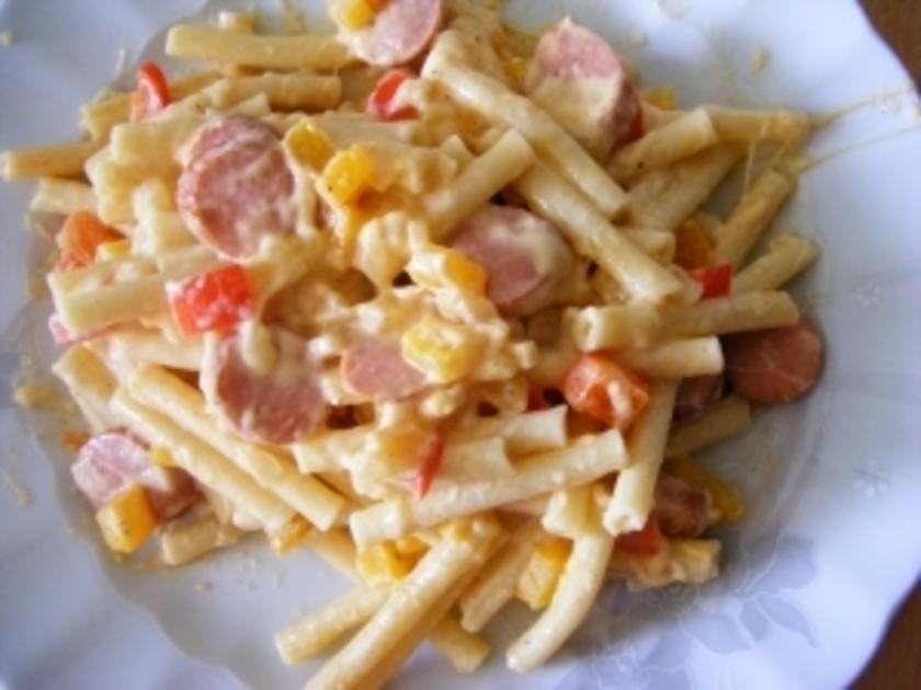 Makkaroni Wurst Pfanne - schnell &amp; einfach - 256 kcal/100g