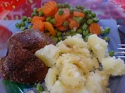 Kaninchenleber mit Mischgemüse und Salzkartoffeln - Rezept