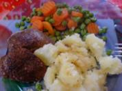 Kaninchenleber mit Mischgemüse und Salzkartoffeln - Rezept