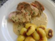 Rezept: Schweinefilet mit Champignonfüllung im Schinkenmantel Schweinefilet mit Champignonfüllung im Schinkenmantel - Rezept
