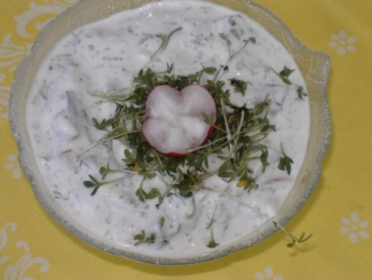 Radieschenquark mit Salatgurke und Radieschen - Rezept mit Bild ...