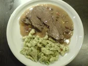 Frischlingskeule mit Mandarinen - Rezept