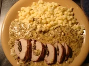 Rezept: Gefülltes Schweinefilet mit Bärlauch-Trüffel-Knöpfle Gefülltes Schweinefilet mit Bärlauch-Trüffel-Knöpfle - Rezept